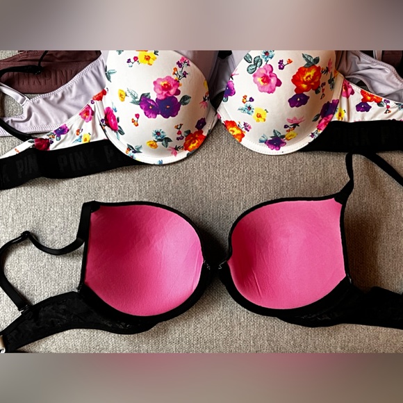 5 Pink Bras - some push up/ some t-shirt style - Picture 3 of 11